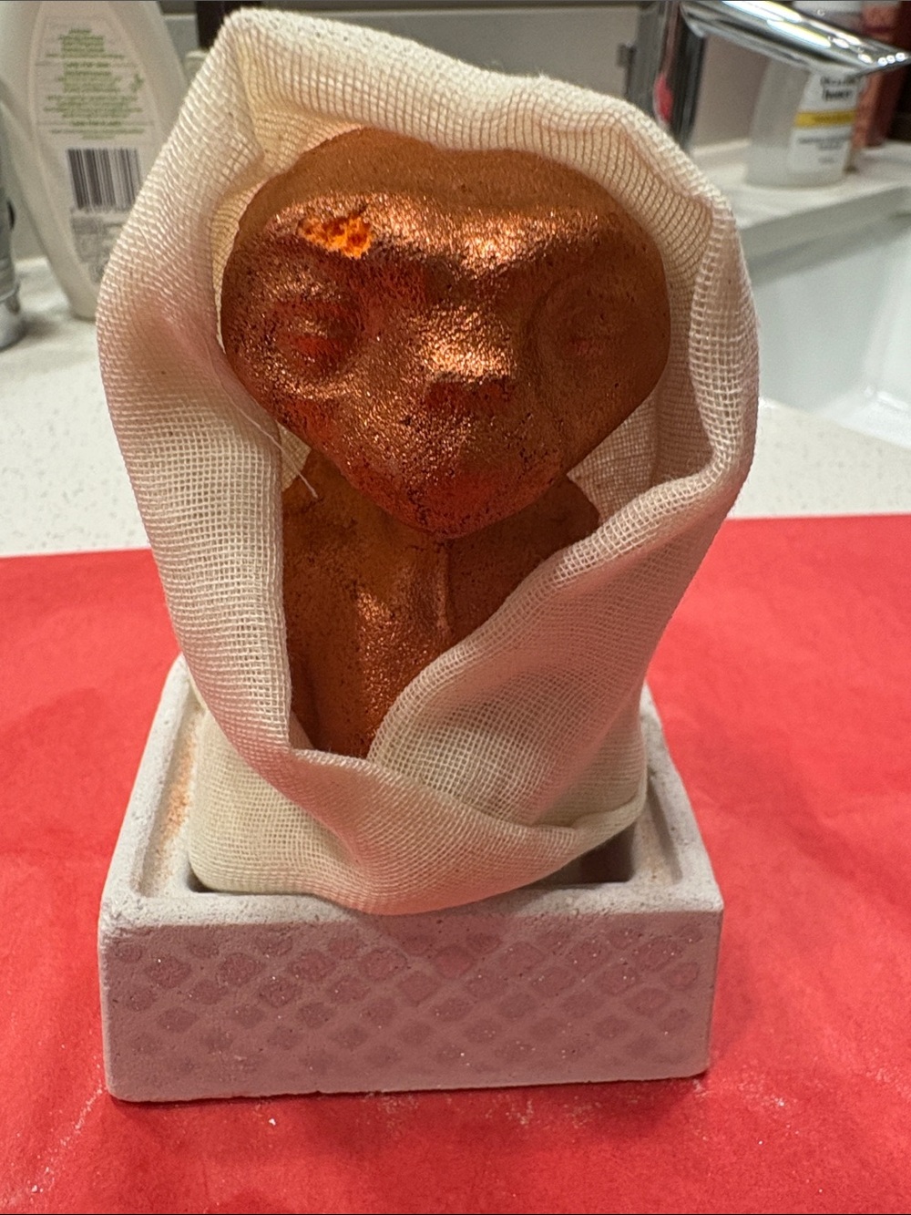 *sold* Lush X ET Decorative Gold Alien Bath Bomb with Draped White Cloth